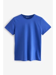 Schwarz/Weiß/Koralle/Streifen/Kobalt - T-Shirt mit Rundhalsausschnitt und hohem Baumwollanteil im 5er-Pack - Bild 5 von 10
