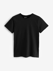 Schwarz/Weiß/Koralle/Streifen/Kobalt - T-Shirt mit Rundhalsausschnitt und hohem Baumwollanteil im 5er-Pack - Bild 8 von 10