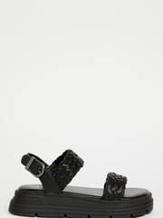 Lipsy Black Chunky Flat Double Strap Sandal - Image 1 of 4