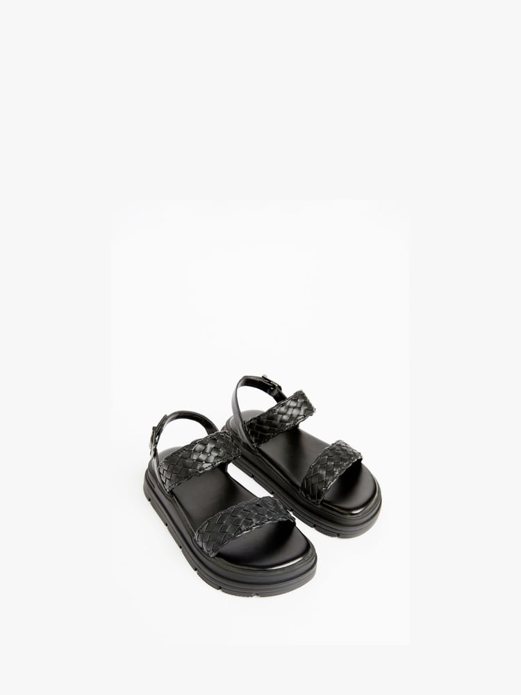 Lipsy Black Chunky Flat Double Strap Sandal - Image 2 of 4