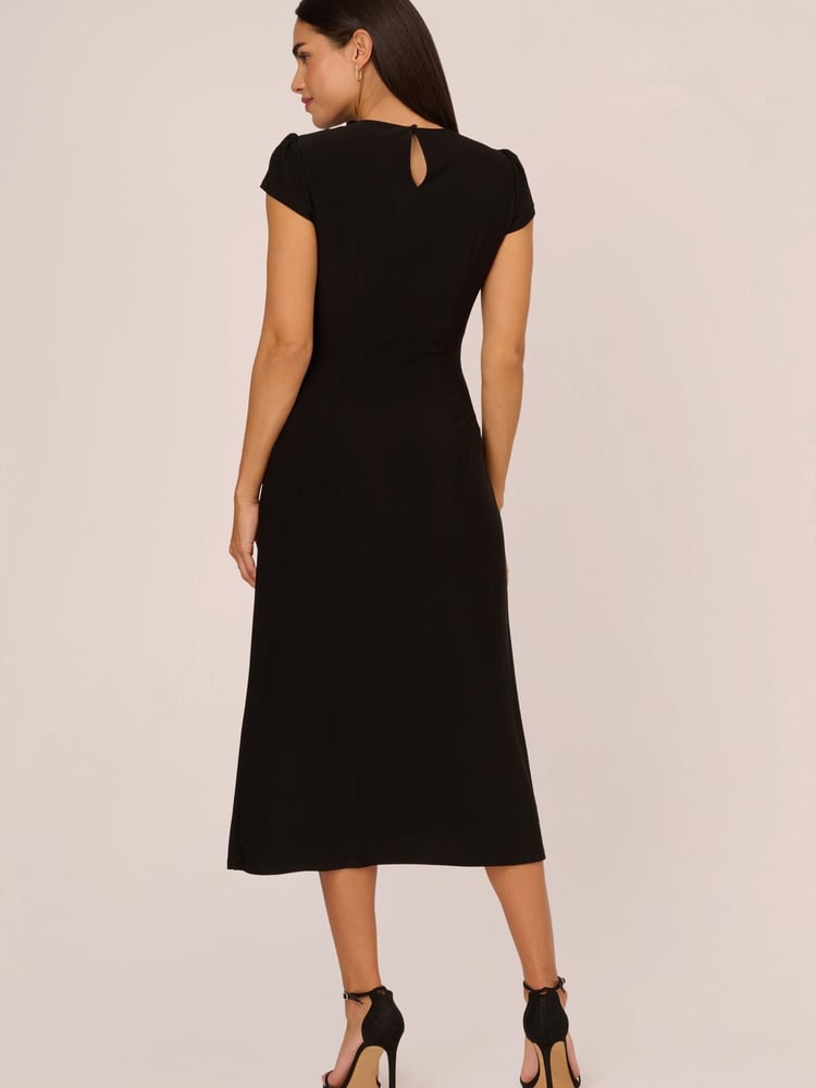 Adrianna Papell Jersey Midi Black Dress - Image 2 of 7