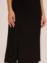 Adrianna Papell Jersey Midi Black Dress - Image 5 of 7
