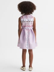 Reiss Lilac Lana 9-13 yrs Scuba Floral Print Dress - Image 5 of 6