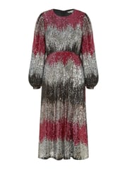 Yumi Natural Sequin Ombre Long Sleeve Midi Dress - Image 5 of 5