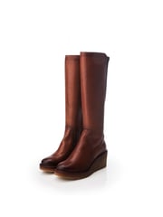 Moda in Pelle Harpette Crepe Wedge Long Side Zip Boots - Image 2 of 4