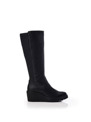Moda in Pelle Harpette Crepe Wedge Long Side Zip Boots - Image 1 of 4