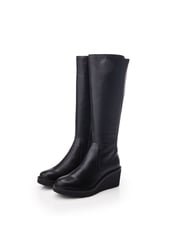 Moda in Pelle Harpette Crepe Wedge Long Side Zip Boots - Image 2 of 4