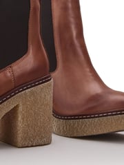 Moda in Pelle Natural Breeanna Short Platform Crepe Heels Boots - Image 4 of 4