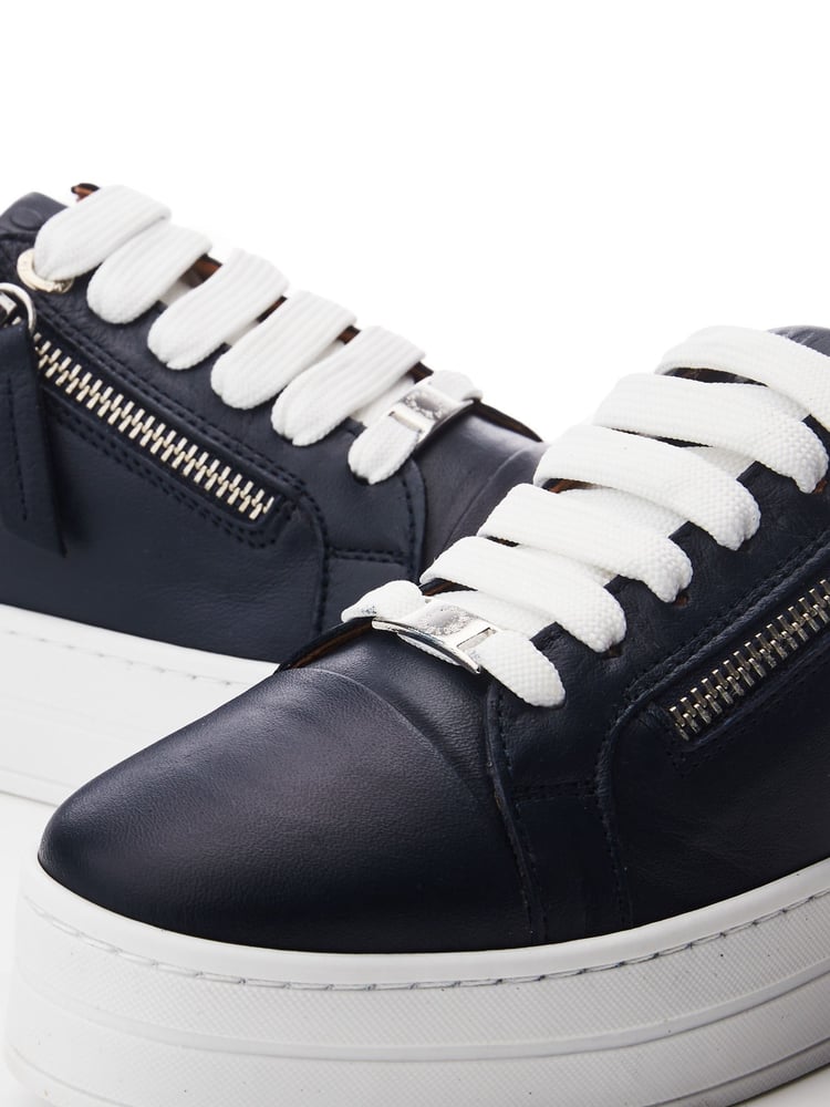 Moda In Pelle Abbiy Chunky Slab Sole Side Zip Lace Up Trainers - Image 3 of 3