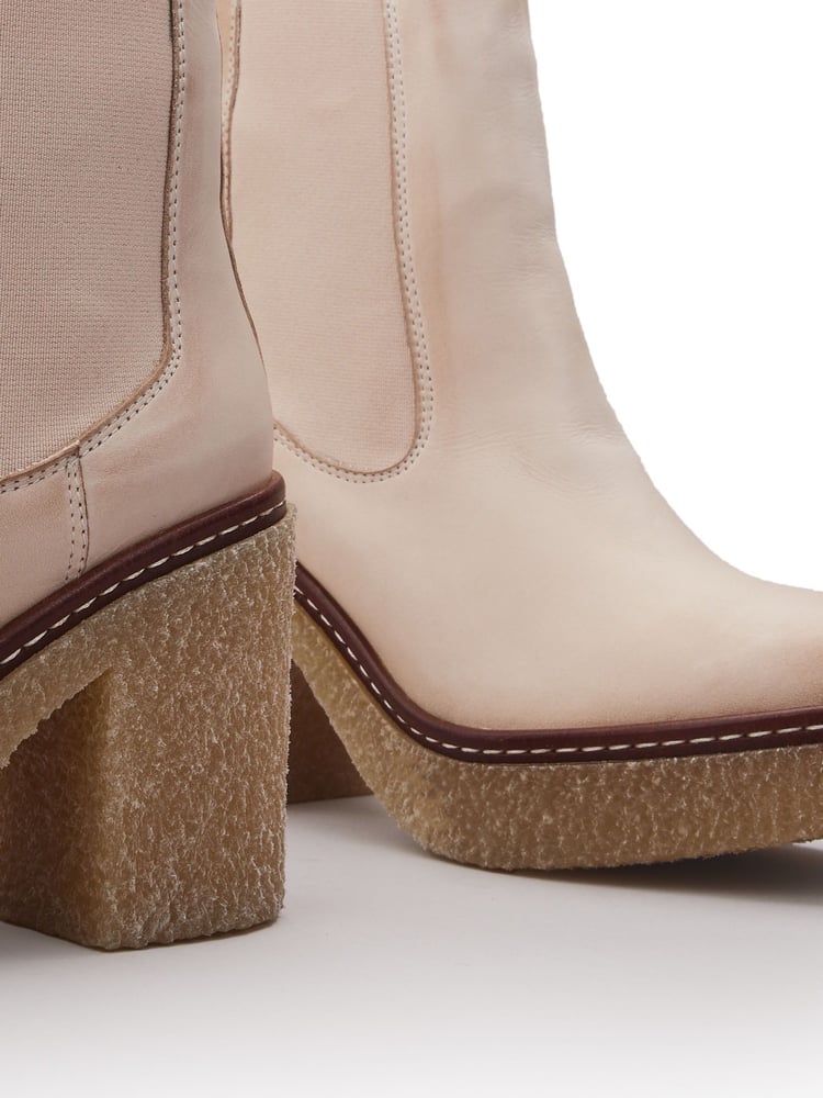 Moda in Pelle Natural Breeanna Short Platform Crepe Heels Boots - Image 5 of 5