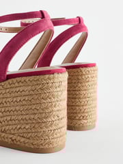 Pink Forever Comfort® Leather Bow Wedges - Image 3 of 5