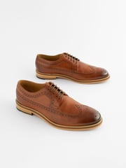 Brown Signature Italian Leather Brogues - Image 4 of 9