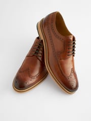 Brown Signature Italian Leather Brogues - Image 5 of 9