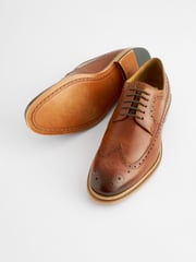 Brown Signature Italian Leather Brogues - Image 6 of 9