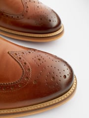 Brown Signature Italian Leather Brogues - Image 7 of 9