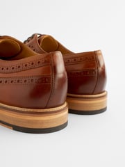 Brown Signature Italian Leather Brogues - Image 8 of 9
