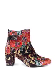 Pavers Red Pavers Heeled Floral Black Ankle Boots - Image 1 of 5