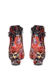 Pavers Red Pavers Heeled Floral Black Ankle Boots - Image 3 of 5