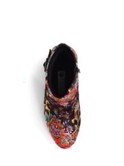 Pavers Red Pavers Heeled Floral Black Ankle Boots - Image 4 of 5
