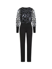Hot Squash Blue Ponte Jumpsuit with Blouson Sleeves - Image 3 of 3