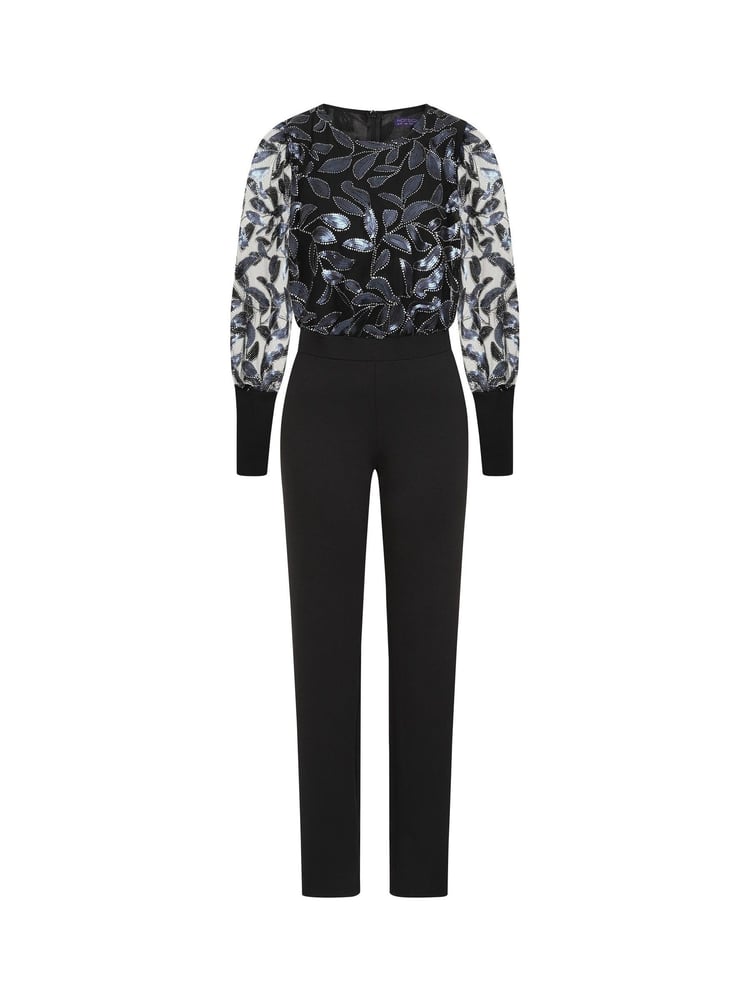 Hot Squash Blue Ponte Jumpsuit with Blouson Sleeves - Image 3 of 3