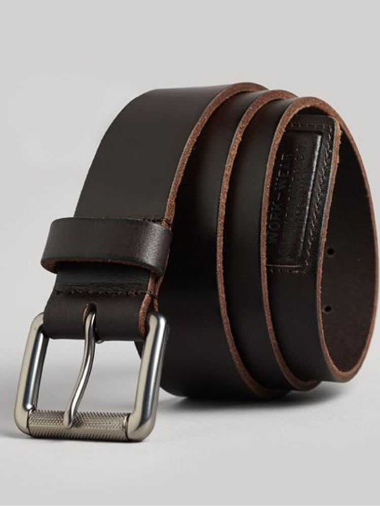 Superdry Brown Badgeman Belt - Image 1 of 3