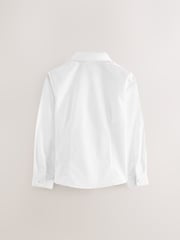 White 5 Pack Long Sleeve Fitted School Shirts (3-17yrs) - Image 3 of 4