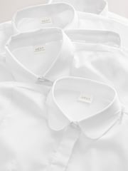 White 5 Pack Long Sleeve Fitted School Shirts (3-17yrs) - Image 4 of 4