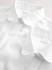White 2 Pack Short Sleeve Fitted School Shirts (3-17yrs) - Image 4 of 4