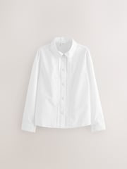 White Long Sleeve Lace Trim School Blouses 2 Pack (3-14yrs) - Image 2 of 4