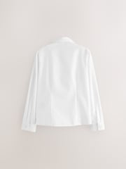 White Long Sleeve Lace Trim School Blouses 2 Pack (3-14yrs) - Image 3 of 4
