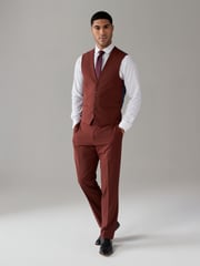 Brick Red Regular Fit Motionflex Stretch Waistcoat - Image 2 of 10