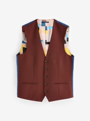 Brick Red Regular Fit Motionflex Stretch Waistcoat - Image 7 of 10