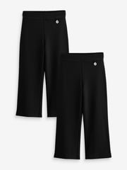 Black Pull-On Stretch Bootcut School Trousers 2 Pack (3-17yrs) - Image 1 of 8