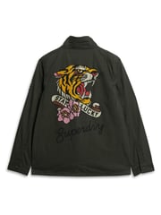 Superdry Green St Tropez M65 Embellished Military 100% Cotton Jacket - Image 6 of 6