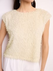 Ecru Short Sleeve Textured Top - Image 4 of 6