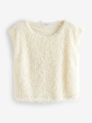 Ecru Short Sleeve Textured Top - Image 5 of 6