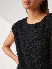 Black Short Sleeve Textured Top - Image 3 of 5