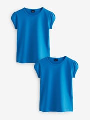 Blue Puff Sleeve 100% Cotton T-Shirts 2 Pack (3-16yrs) - Image 1 of 4