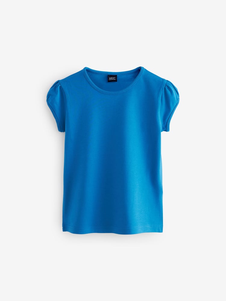Blue Puff Sleeve 100% Cotton T-Shirts 2 Pack (3-16yrs) - Image 2 of 4
