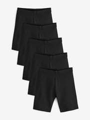 Black Longer Length 5 Pack Cotton Rich Stretch Cycle Shorts (3-16yrs) - Image 1 of 8