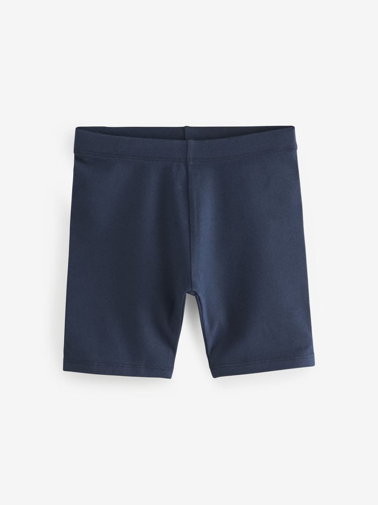 Navy Blue Longer Length 5 Pack Cotton Rich Stretch Cycle Shorts (3-16yrs) - Image 2 of 3