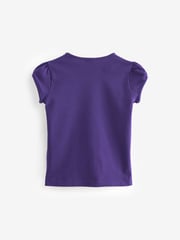 Purple Puff Sleeve 100% Cotton T-Shirts 2 Pack (3-16yrs) - Image 3 of 4