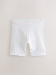 White Longer Length 5 Pack Cotton Rich Stretch Cycle Shorts (3-16yrs) - Image 2 of 5