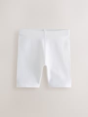 White Longer Length 5 Pack Cotton Rich Stretch Cycle Shorts (3-16yrs) - Image 3 of 5
