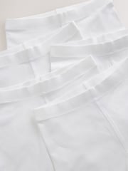 White Longer Length 5 Pack Cotton Rich Stretch Cycle Shorts (3-16yrs) - Image 4 of 5