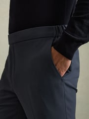 Reiss Airforce Blue Found Slim-Fit Drawstring Trousers - Image 3 of 5