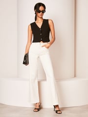 Lipsy Black Linen Button Through Waistcoat - Image 4 of 4