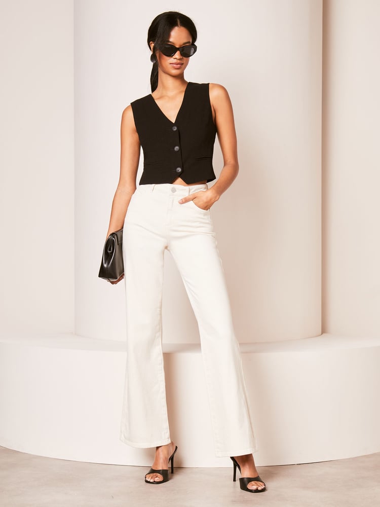 Lipsy Black Linen Button Through Waistcoat - Image 4 of 4