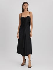 Halston Ruched Jersey Midi Dress - Image 1 of 6